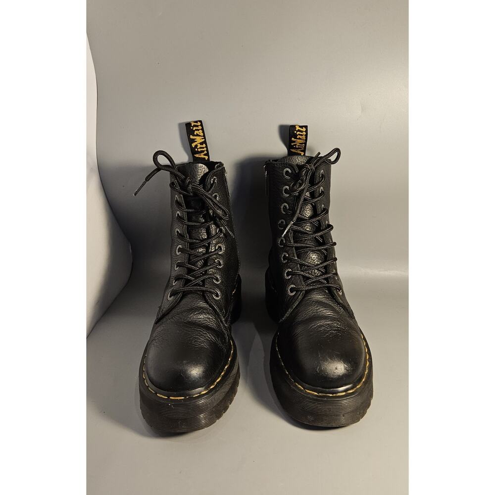 Dr. Martens Jadon lll Black leather Platform Boots Size 39 EU L 8, M 7 - Picture 2 of 8